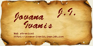 Jovana Ivaniš vizit kartica